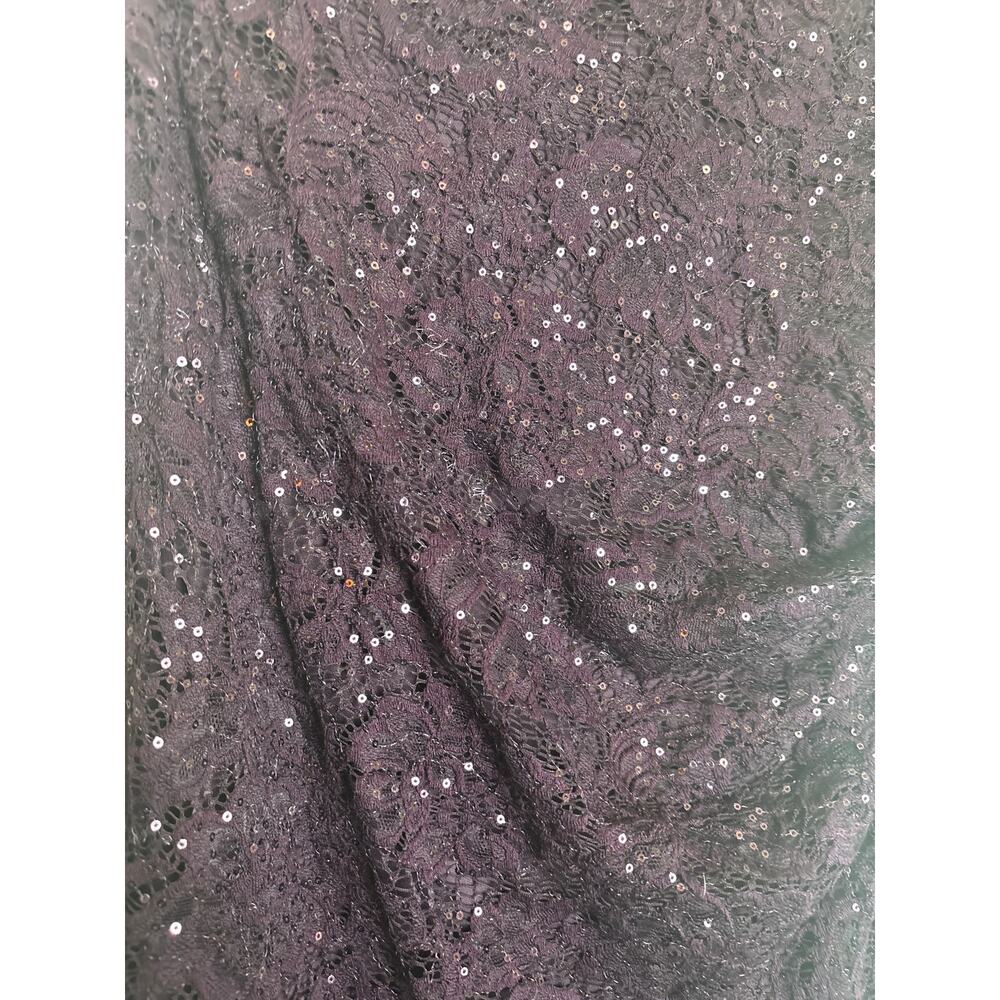 Scarlett Purple Sequin Lace Formal Dress Neckline Cutout Side Ruching Size 10 - Picture 8 of 14